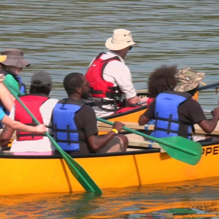 Family-friendly canoe adventure draws nearly 100 paddlers to Louisville's Shawnee Park